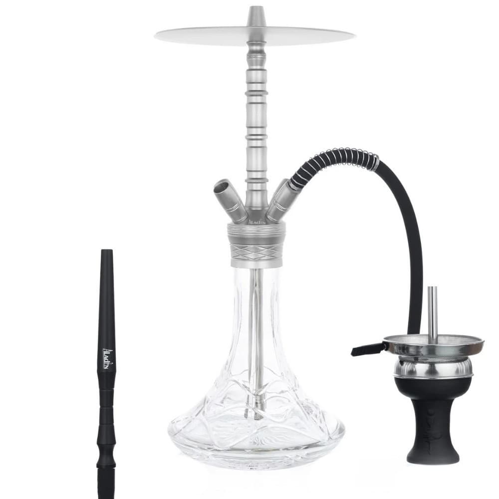 Aladin Alux Model 7 vízipipa – 55 cm | Ezüst